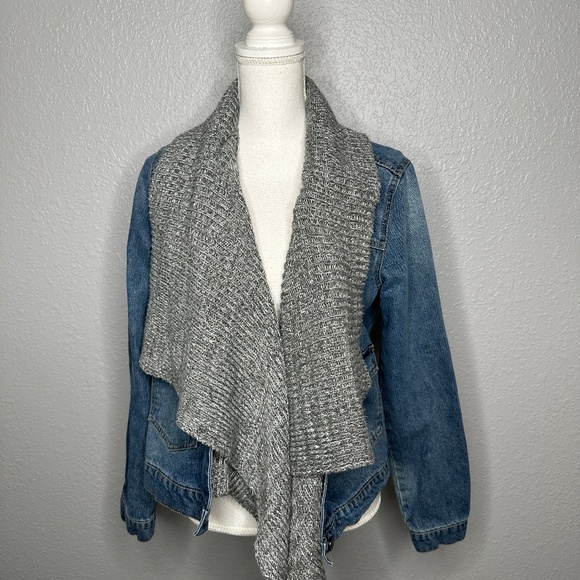 Denim and Sweater Jacket - Picture 2 of 10